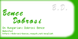 bence dobrosi business card